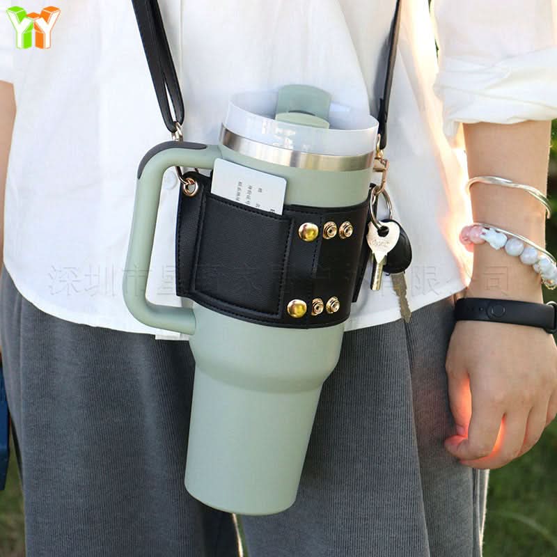 Adjustable Crossbody Cup Holder & Multi-Function Bag