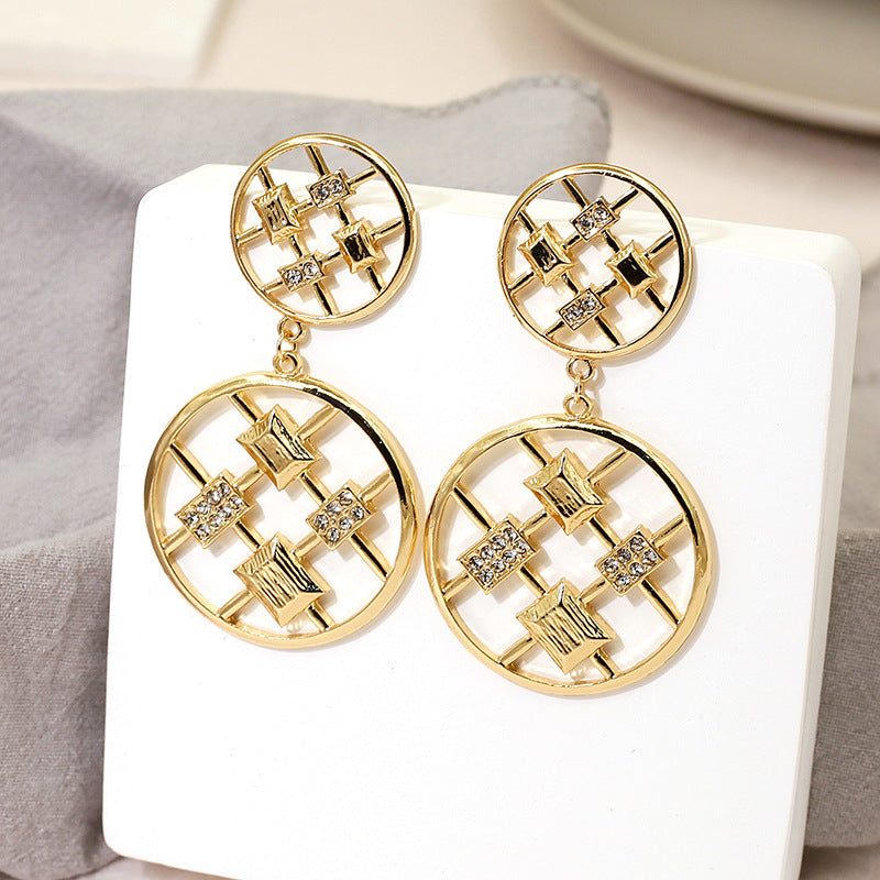 Women’s Geometric Round Earrings – Trendy Zinc Alloy Fashion Jewelry