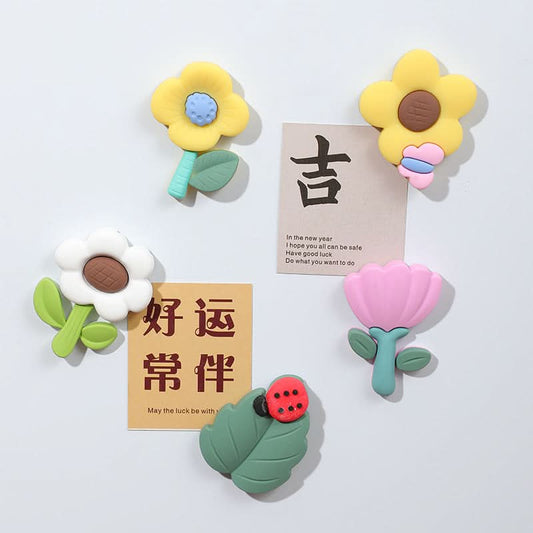 Flower Fridge Magnet Set for Kitchen Decor