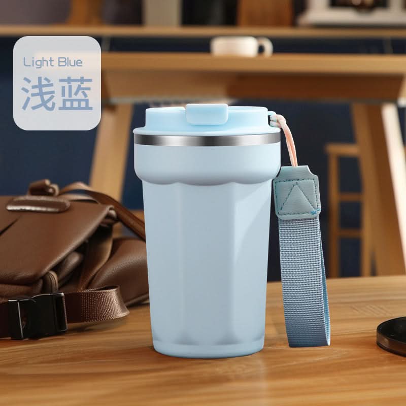 Stainless Steel Vacuum Insulated Coffee Tumbler – Portable Mug with Handle