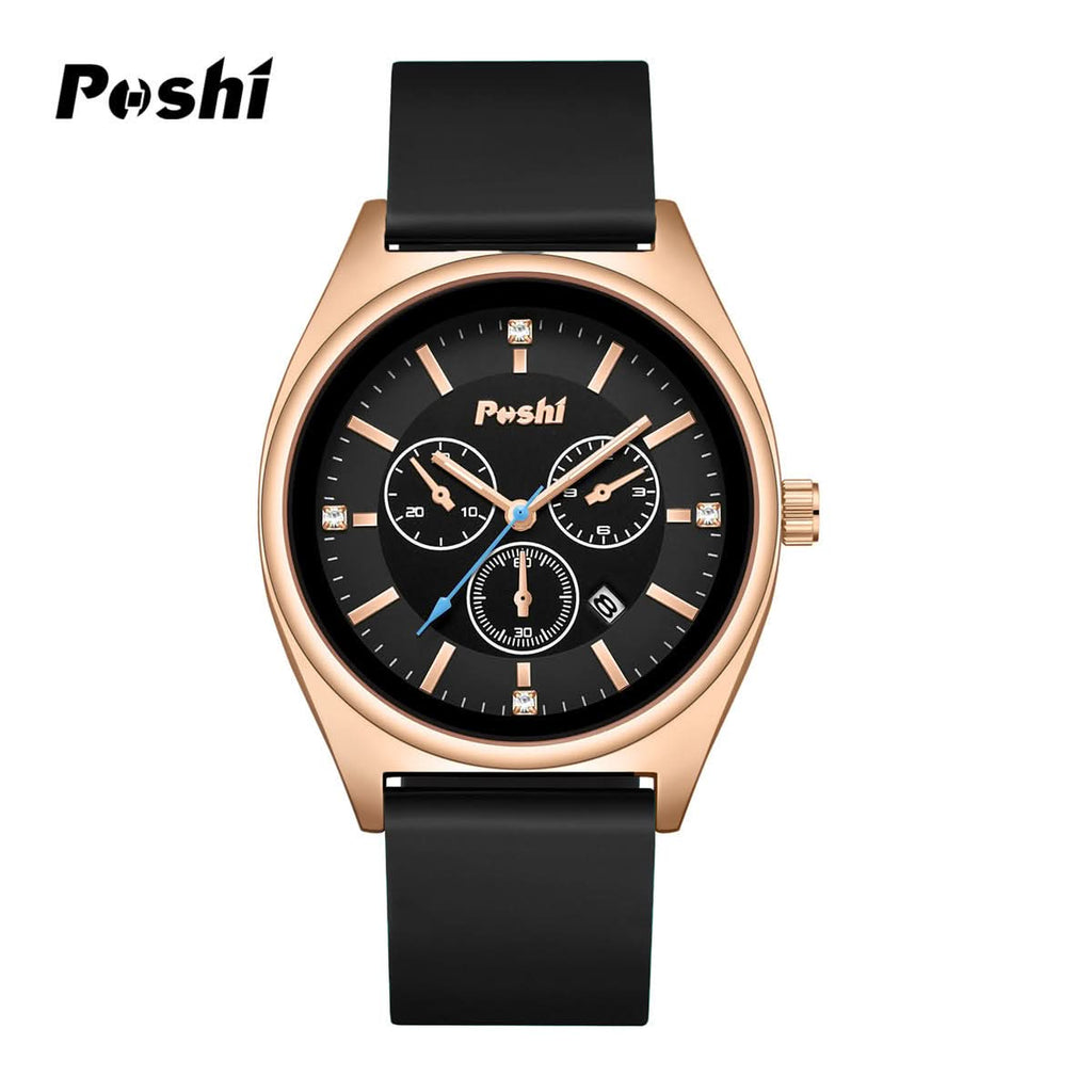 Women’s Fashion Quartz Watch – Waterproof Silicone Strap, Calendar Display