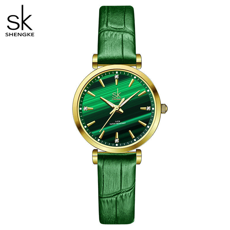 SK Women’s Business Quartz Watch – Diamond Accent, Thin Strap, 30M Waterproof