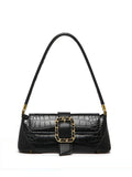 Vintage Horse & Carriage Pattern Shoulder Bag – PU Underarm Handbag for Women