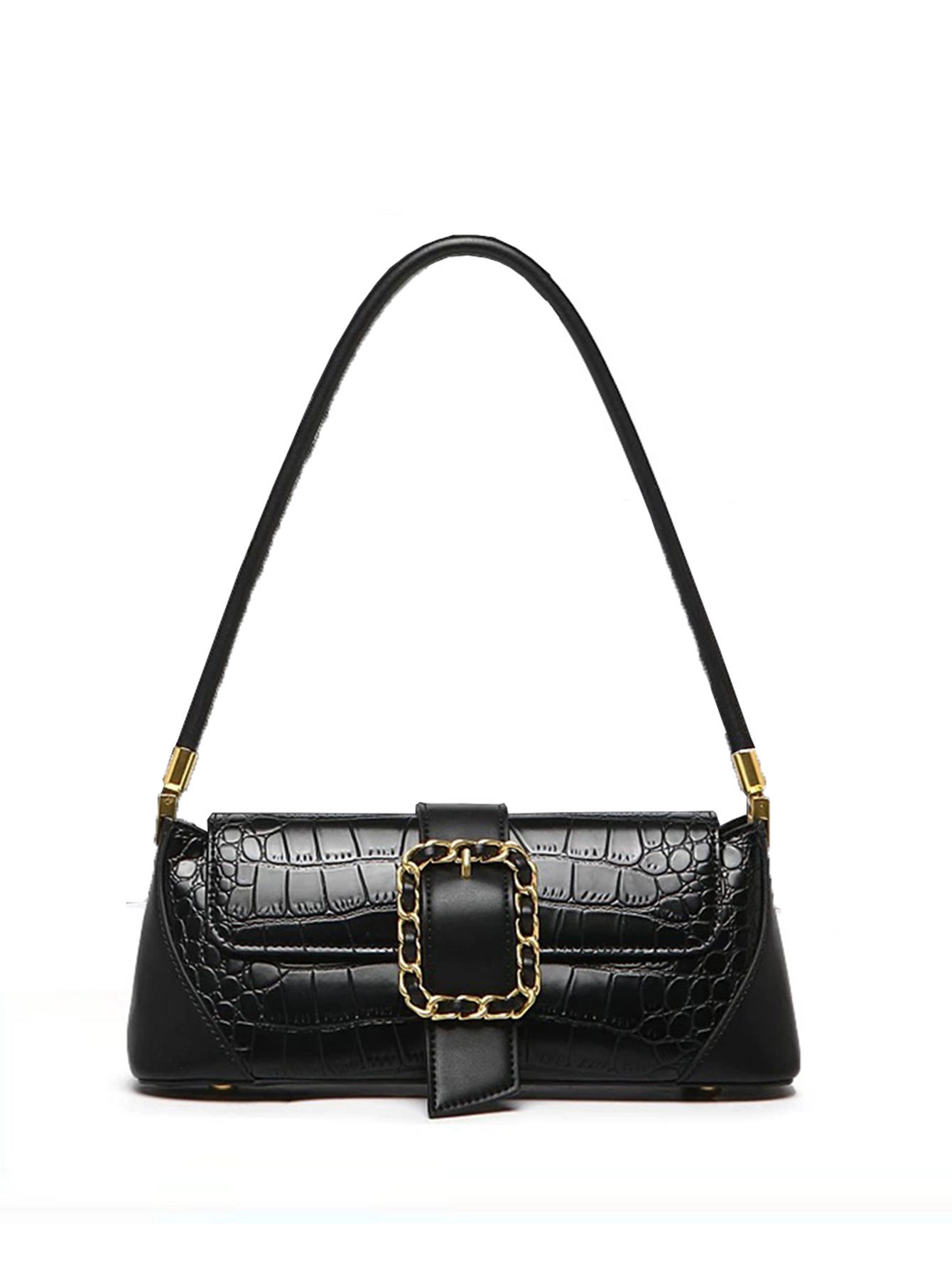 Vintage Horse & Carriage Pattern Shoulder Bag – PU Underarm Handbag for Women
