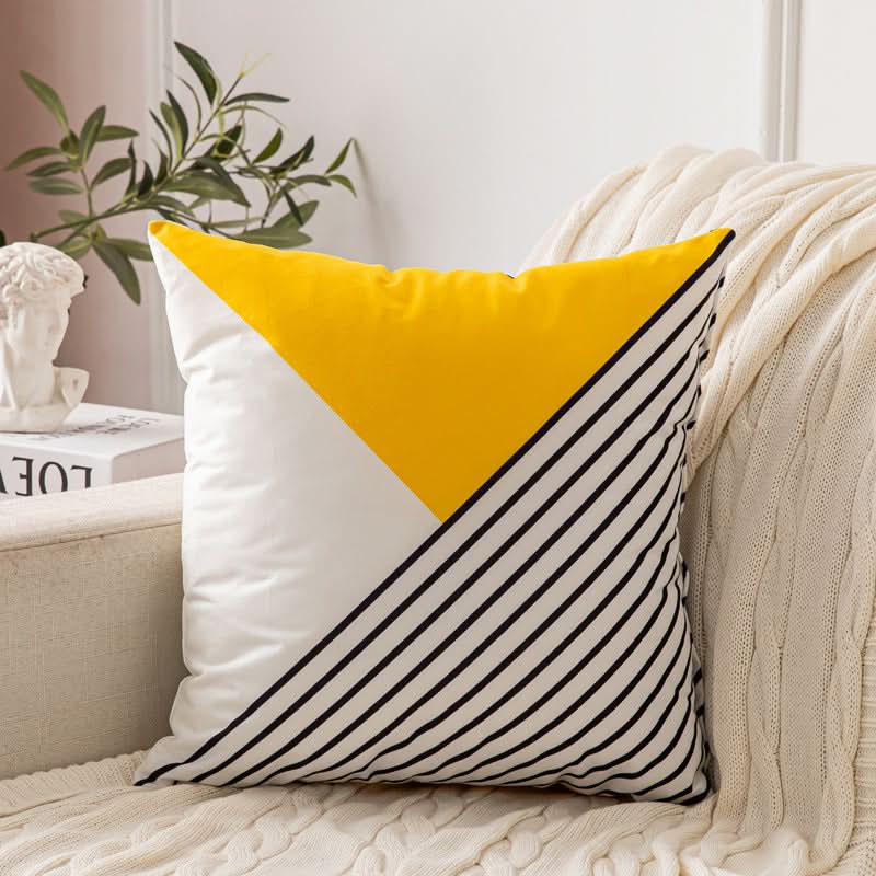 Double-Sided Short Plush Geometric Pillow Covers (Set of 2)
