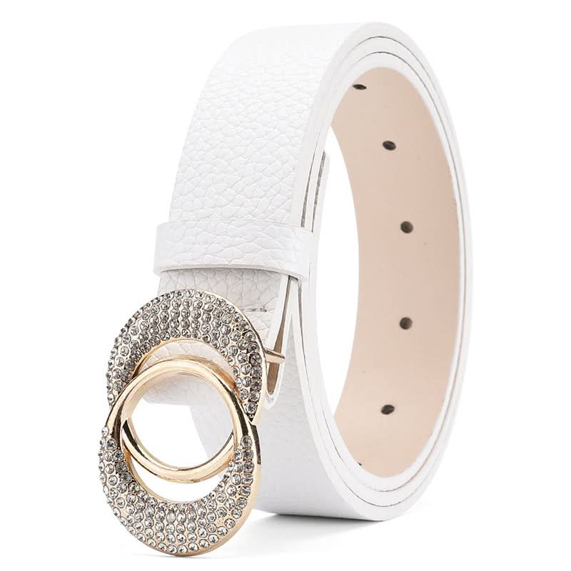 Women's Elegant Thin Belt – Double Round Buckle Waist Belt