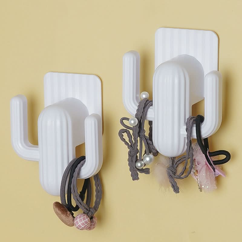 Cute Rotating Sticky Cactus Wall Hook for Keys, Bags & Accessories (Pack of 2)