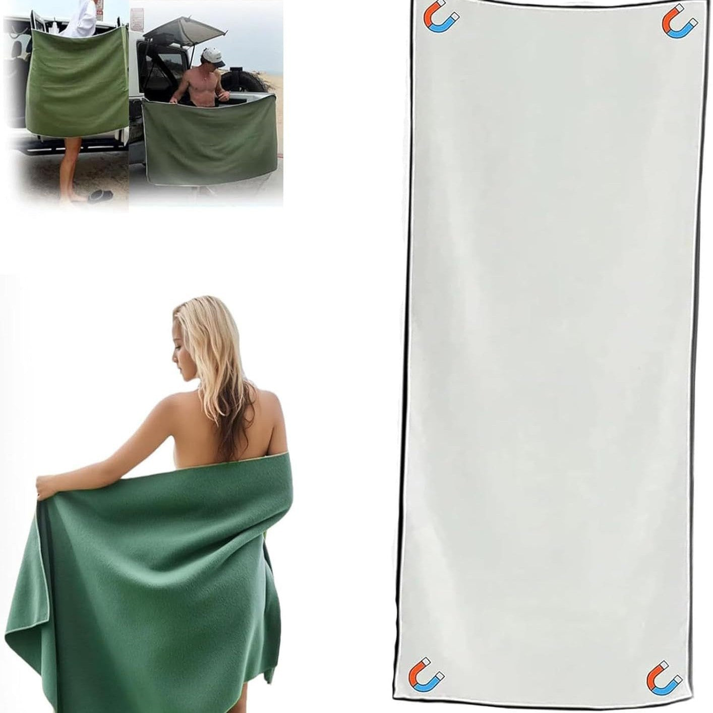 Quick-Dry Magnetic Bath Towel – Coral Fleece Beach Towel for Outdoors