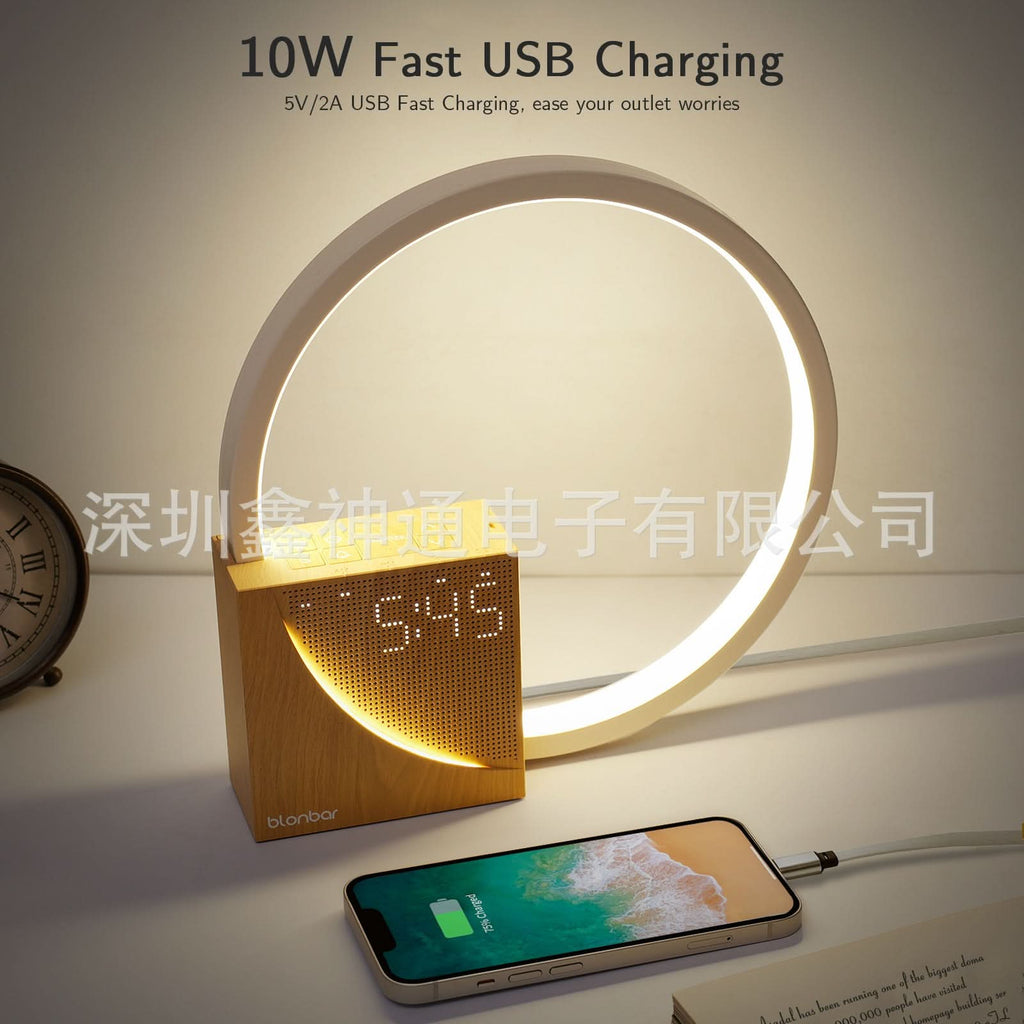Smart Touch Lamp with Alarm & Wireless Charger