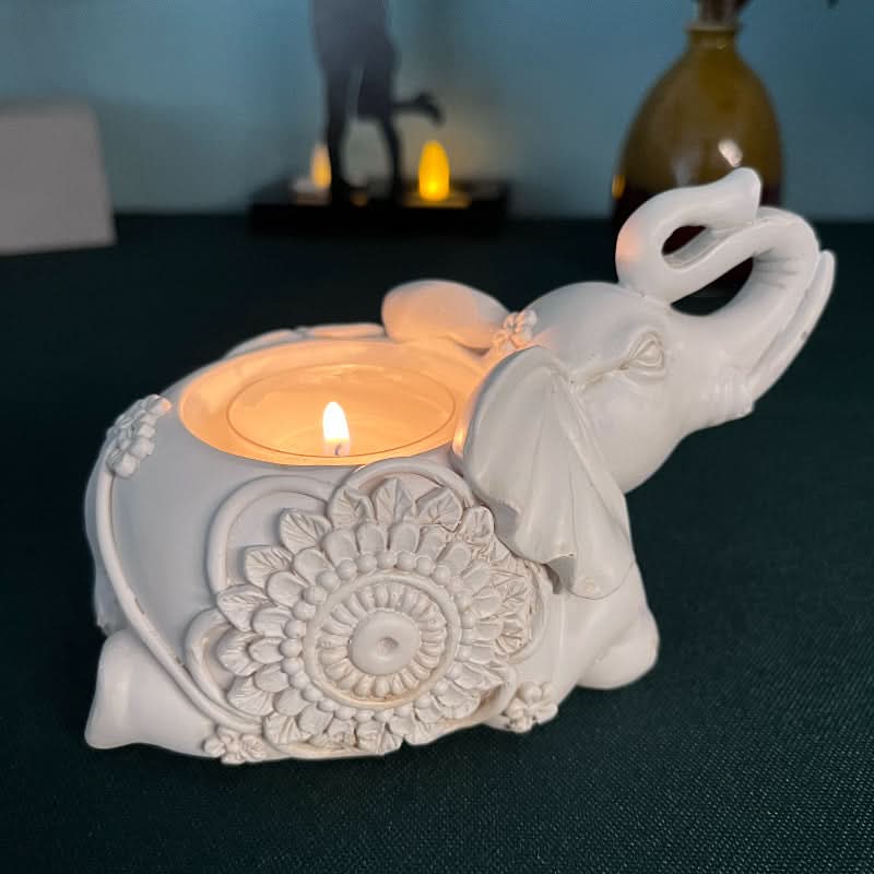 Animal Elephant Resin Candlestick - Elegant Table Decor