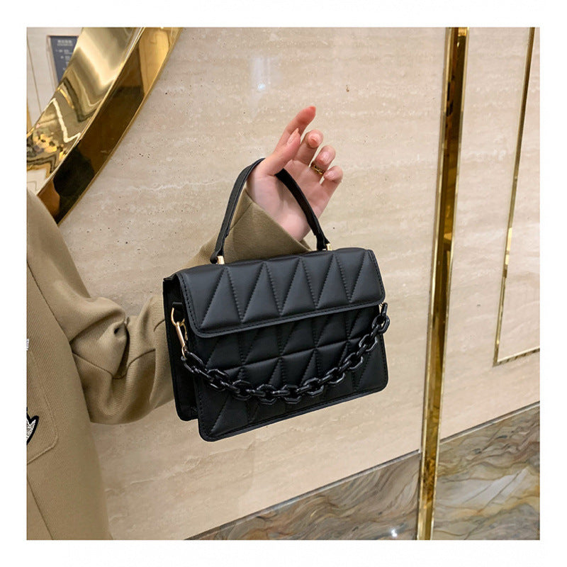 Retro PU Square Handbag – Small Chain Shoulder Bag for Women