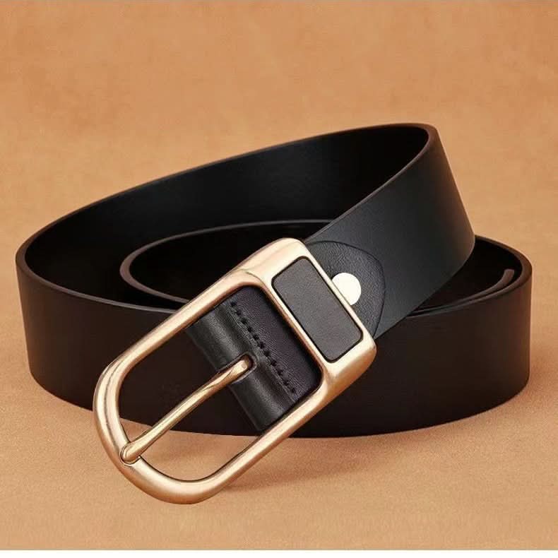 Men's Retro Business Style PU Leather Belt with Alloy Pin Buckle – 120cm