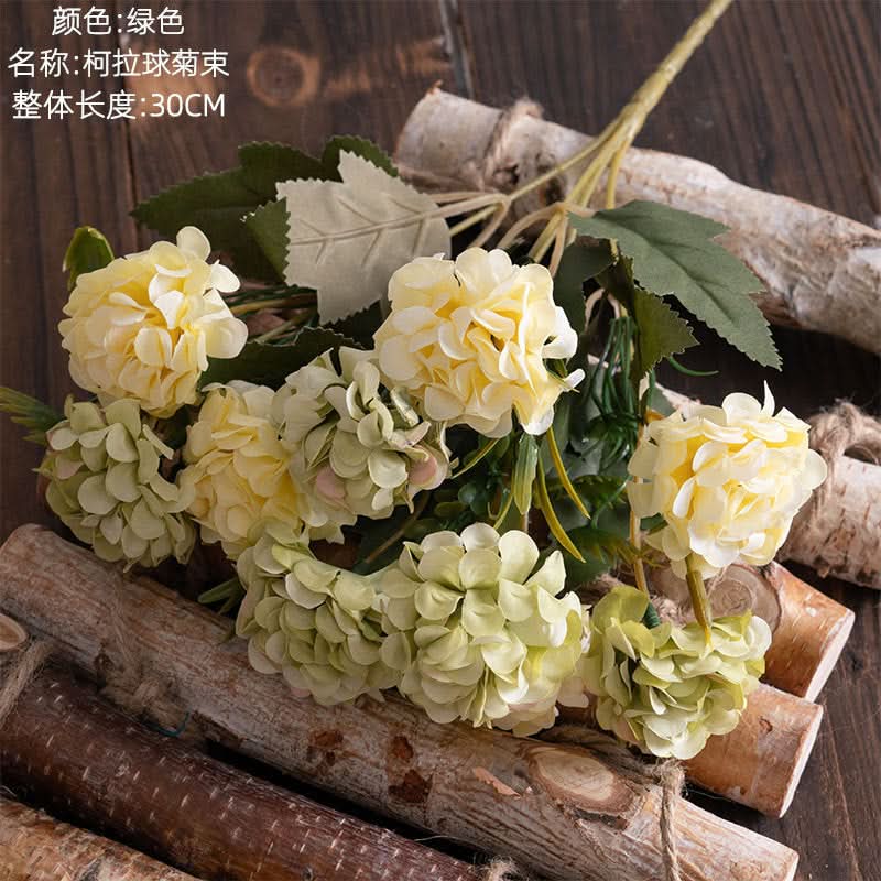 Set of 2 pcs. Ball Chrysanthemum Artificial Flower Bunch