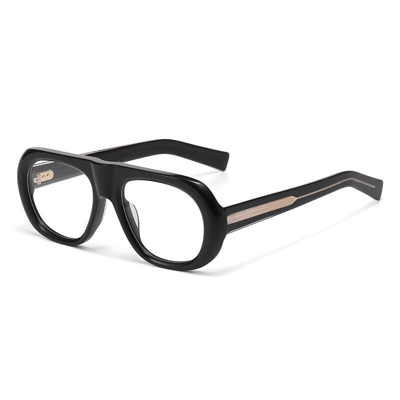 Acetate Oval Sunglasses – Minimal Mirror Finish, Lightweight European-Style Frame