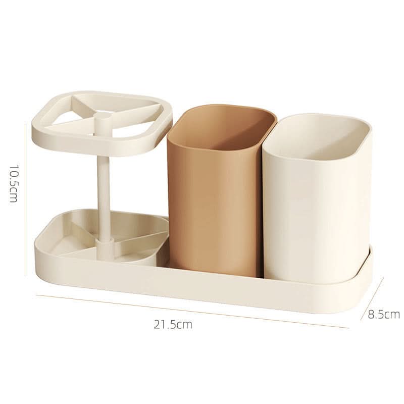 Wall-Mounted Toothbrush Holder with Mouthwash Cups -Punch-free