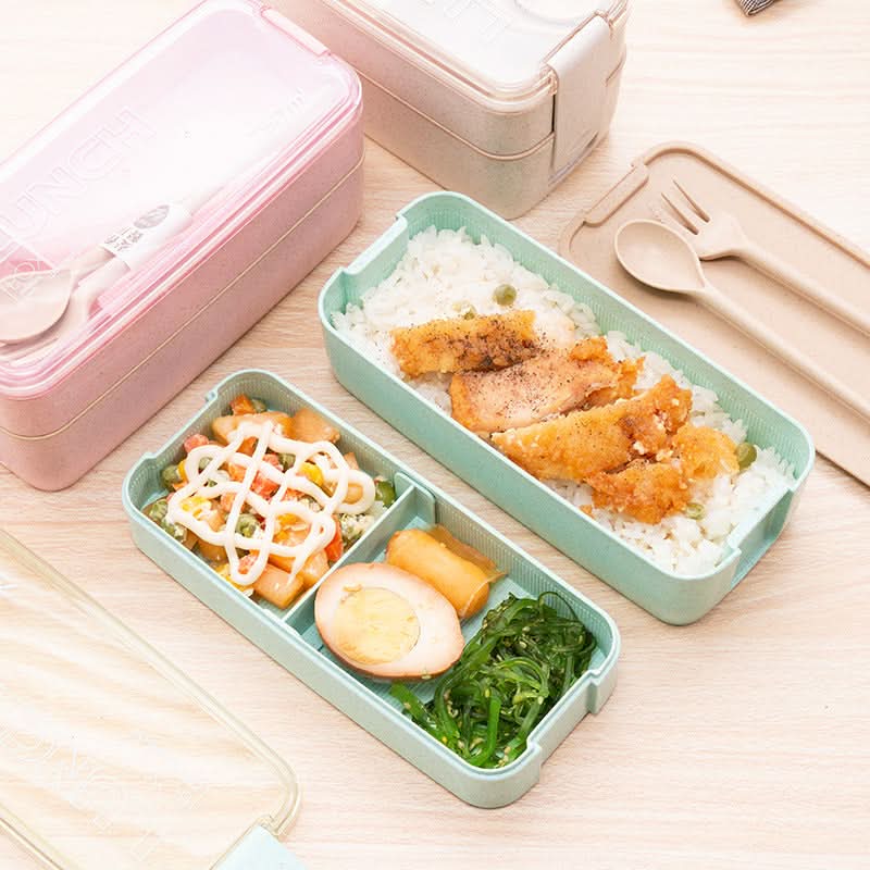 Three-Layer Microwave-Safe Bento Lunch Box with Soup Can – 900ml