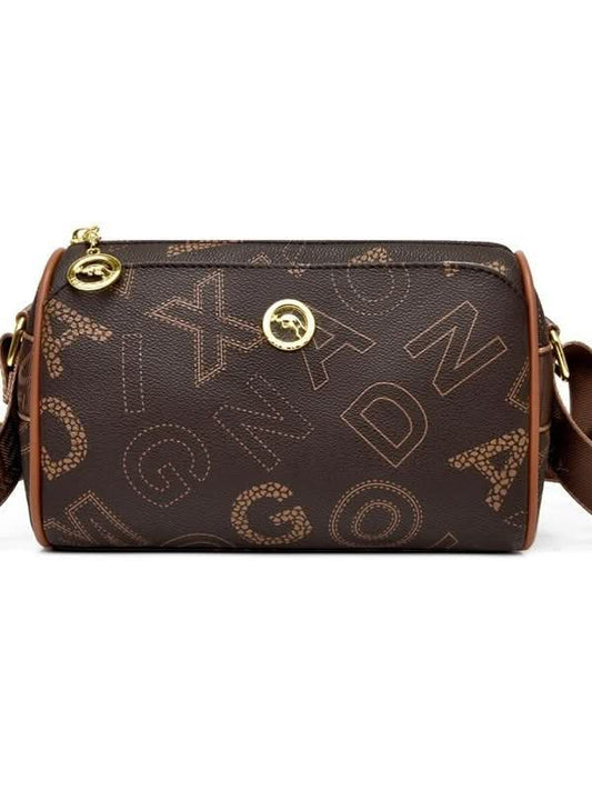Women's Trendy Plaid Texture Boston Bag With Zipper Closure
