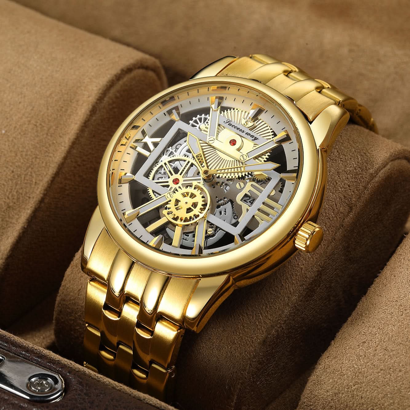 Men’s Quartz Calendar Watch – British Style, Alloy Strap, Fashion Pointer Dial