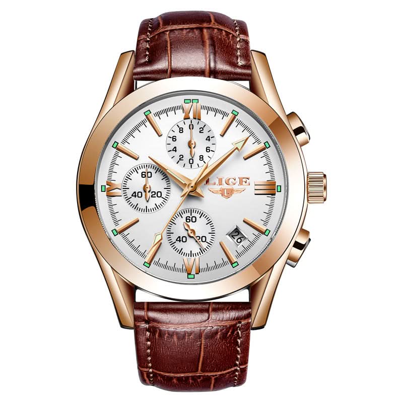 Men’s Quartz Chronograph Watch – Stainless Steel Business Timepiece