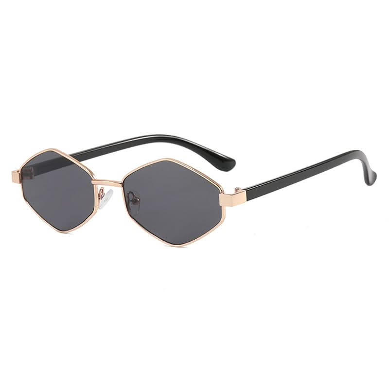 Diamond-Shaped Sunglasses – Street Style Full-Frame Metal, UV400 Sun Protection