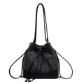 Women’s Canvas Polka Dot Bucket Bag – Drawstring Backpack Bag
