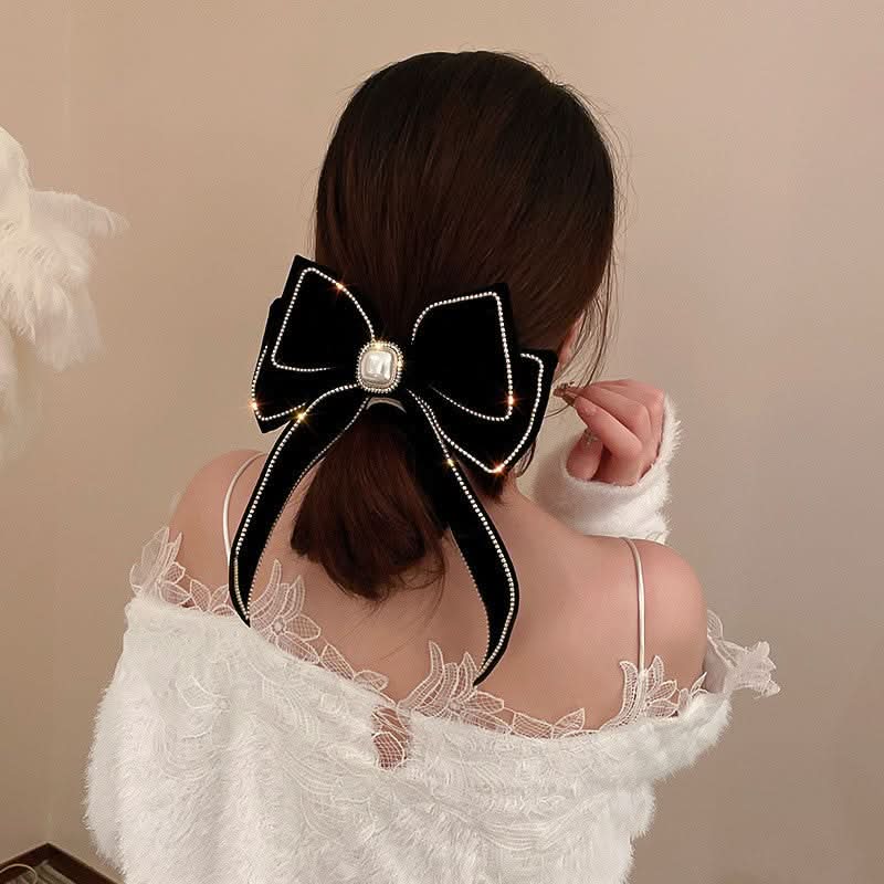 2-Piece Pearl-Edge Double Layer Bow Hairpins