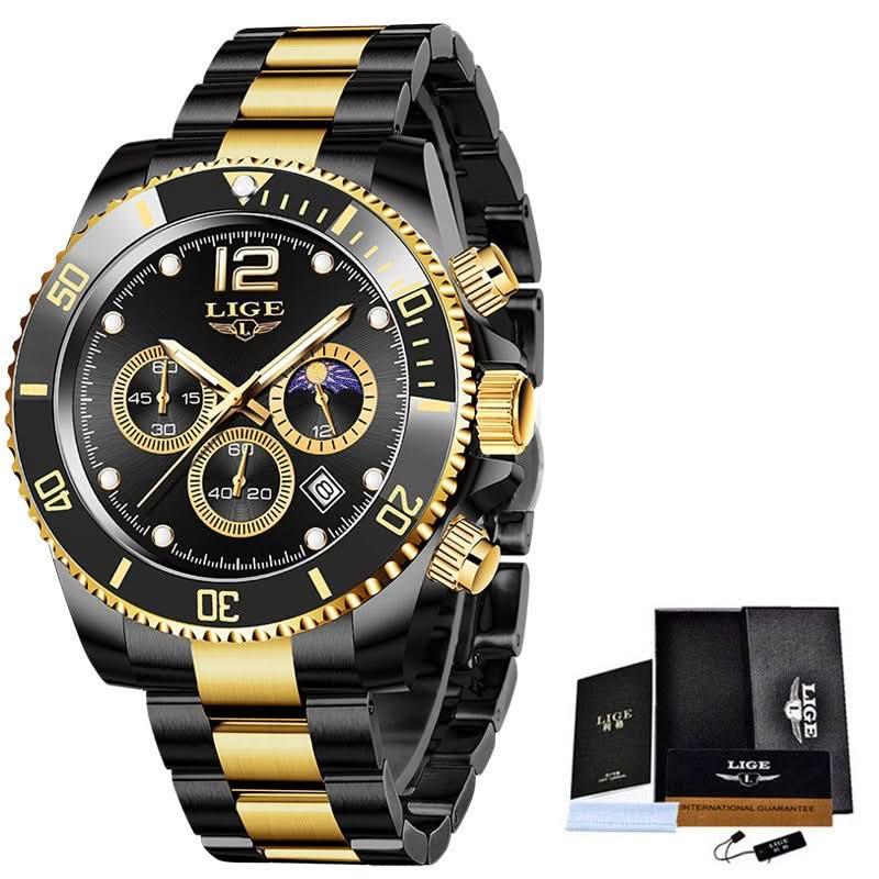 Men’s Quartz Sports Chronograph Watch with 24-Hour Dial & Calendar