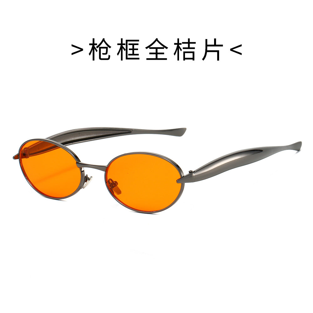 Oval Small Frame Sunglasses – Unisex Metal Trendy Shades | Fashion Sunglasses