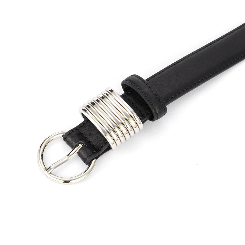 Women’s Fashion Metal Buckle Belt – Stylish Korean-Style Jeans Belt for Everyday Outfits