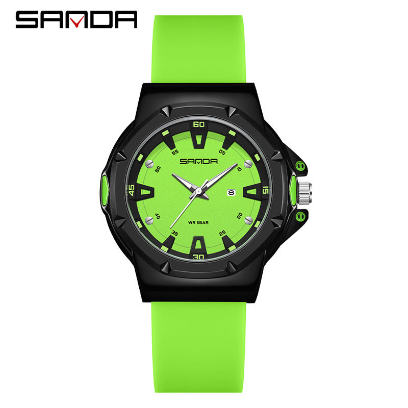 Sanda Sports Quartz Watch with Calendar – Waterproof Student Exam Watch