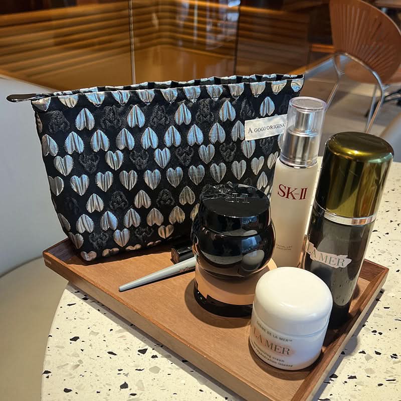 Canvas Travel Cosmetic Bag – Portable Makeup & Toiletry Organizer