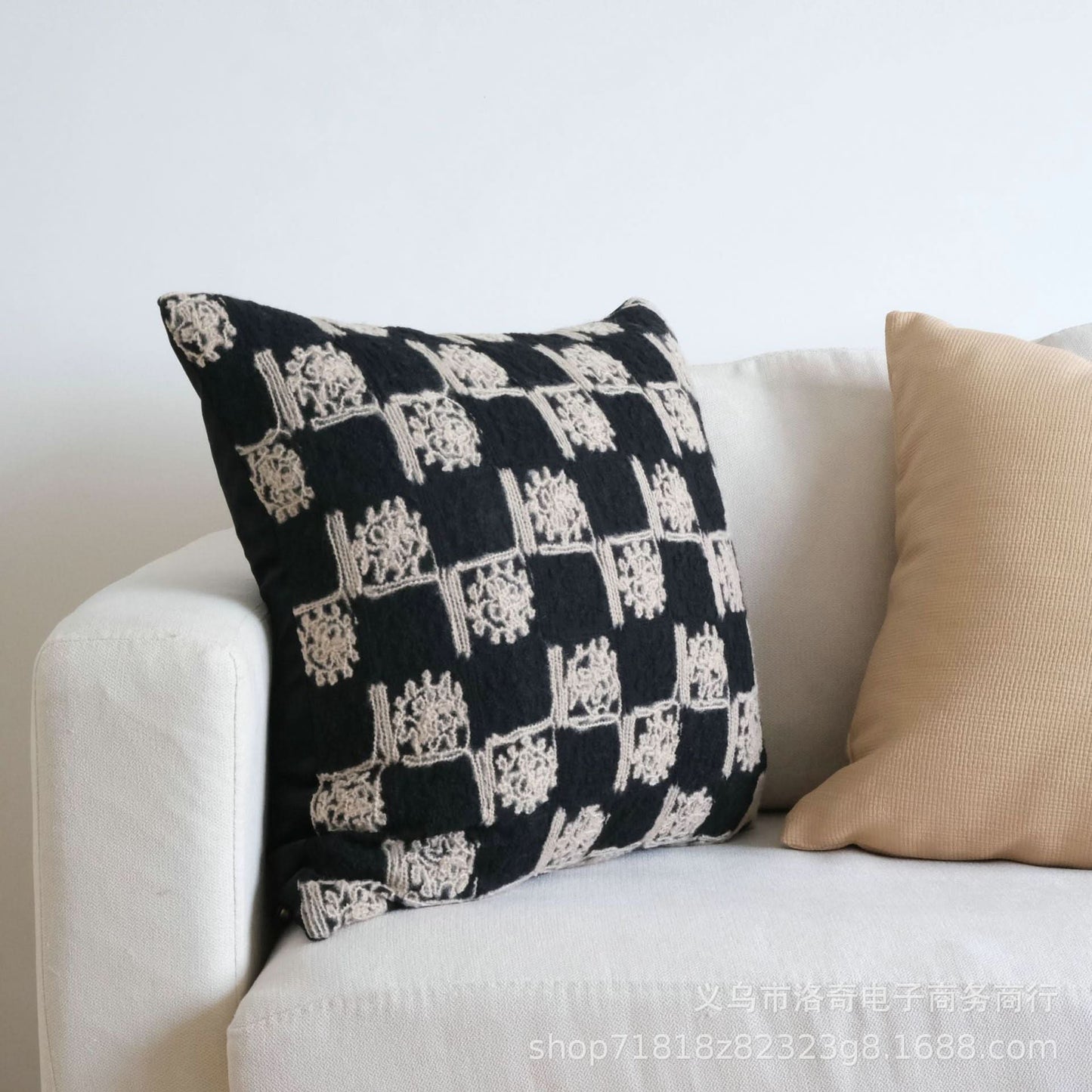 Light Luxury Embroidered Pillowcase - Decorative Living Room & Sofa