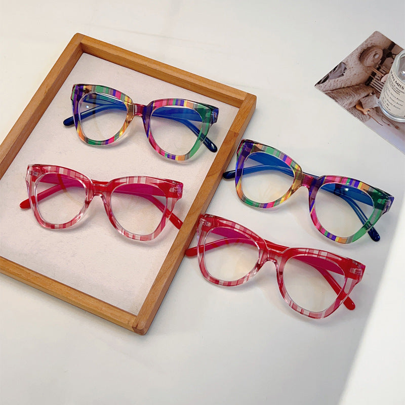 Rainbow Color Anti-Blue Light Glasses – Fashion Full-Frame Eyewear for Adults