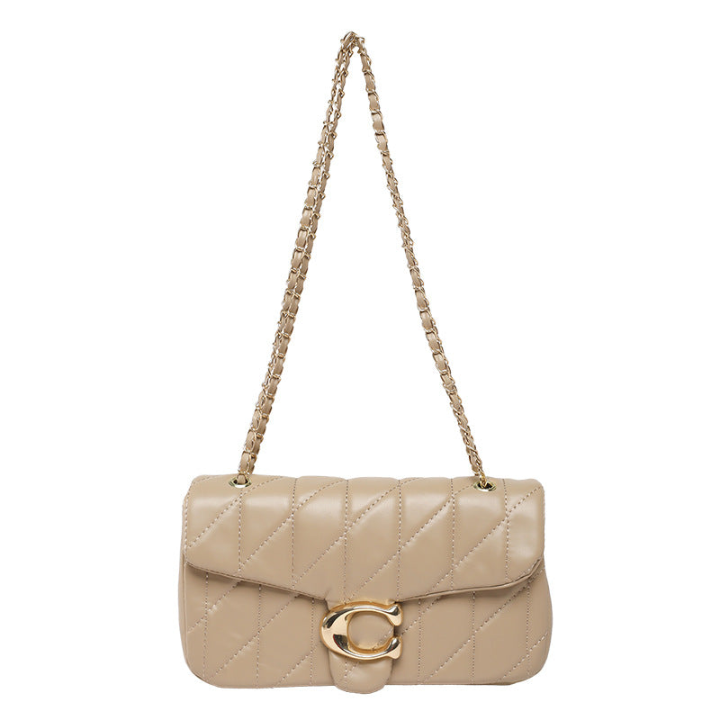 Chic PU Shoulder Handbag for Women – Diamond Chain Underarm Bag
