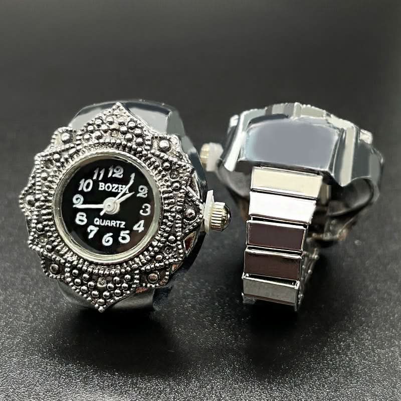 Unisex Minimalist Ring Watch – Quartz Finger Watch, Stainless Steel Band