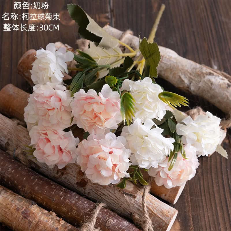 Set of 2 pcs. Ball Chrysanthemum Artificial Flower Bunch