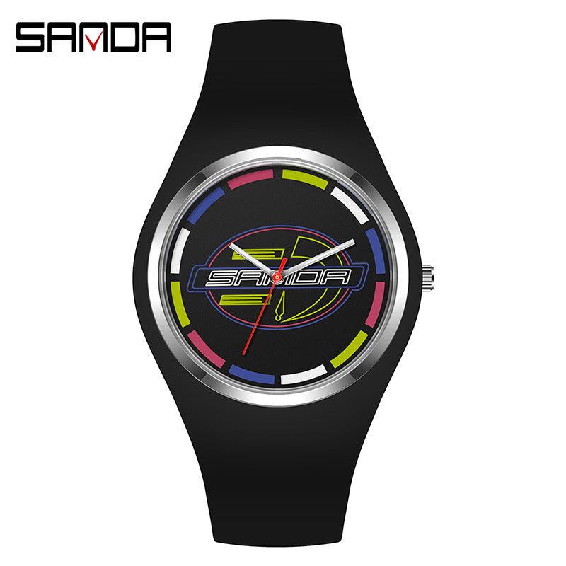 Sanda Jelly Series Quartz Watch – Waterproof Shockproof Sports Watch for Students