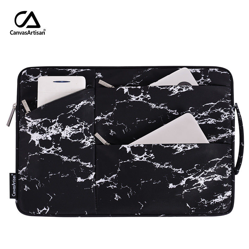 Marble Laptop Sleeve – Waterproof, Shock-Resistant Case With Additional Compartments for Lenovo & More