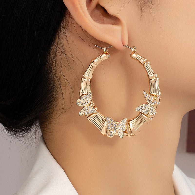 Butterfly Hoop Earrings for Women – Sweet Alloy Animal-Inspired Jewelry