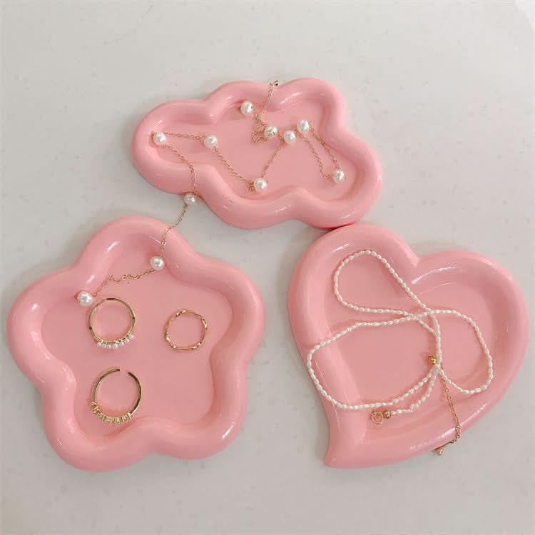 Irregular Resin Jewelry Plate - Creative Display for Earrings & Necklaces (Set of 2 pcs.)