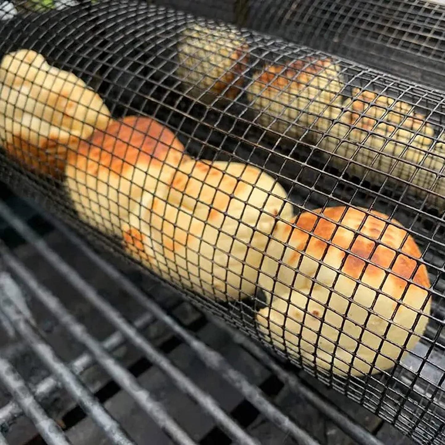 Stainless Steel BBQ Smoking Cylinder – Portable, Rust-Proof Grill Net