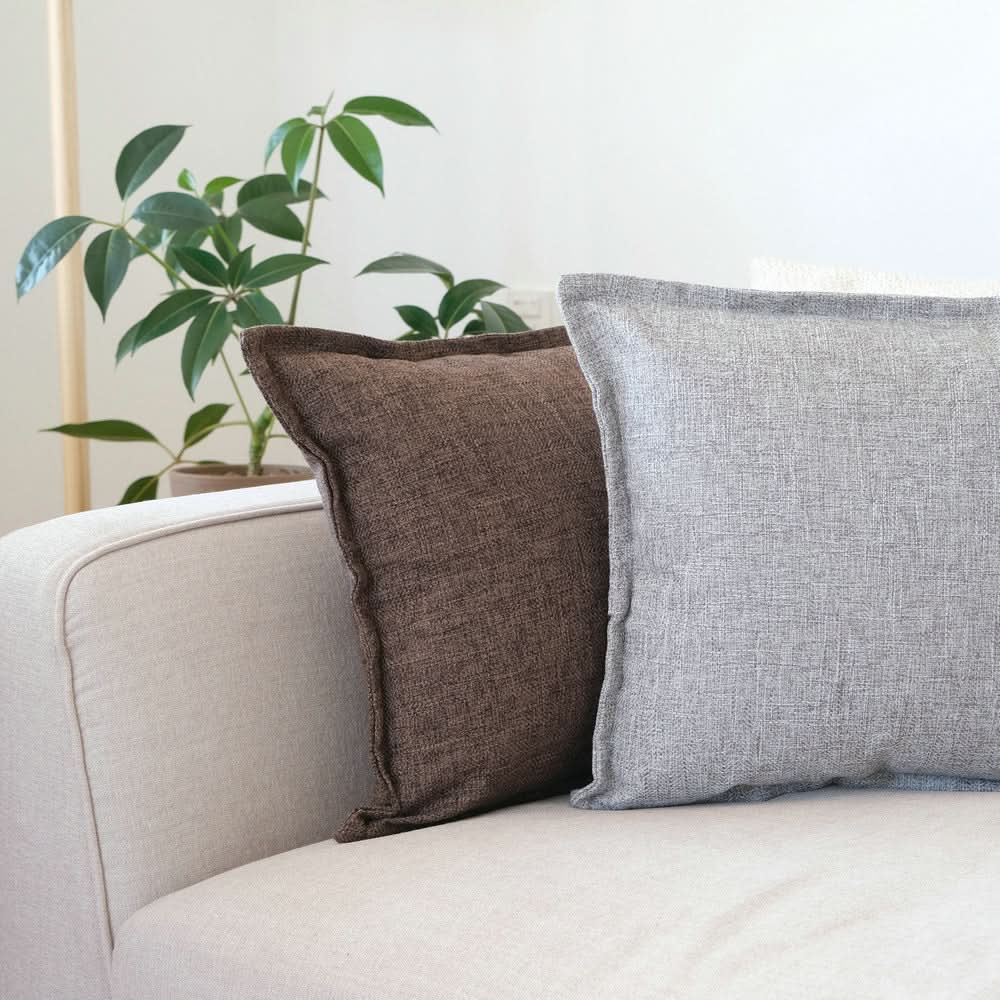 Simple Japanese Style Linen Pillow Cover - Pressed Edge, Multi-Use