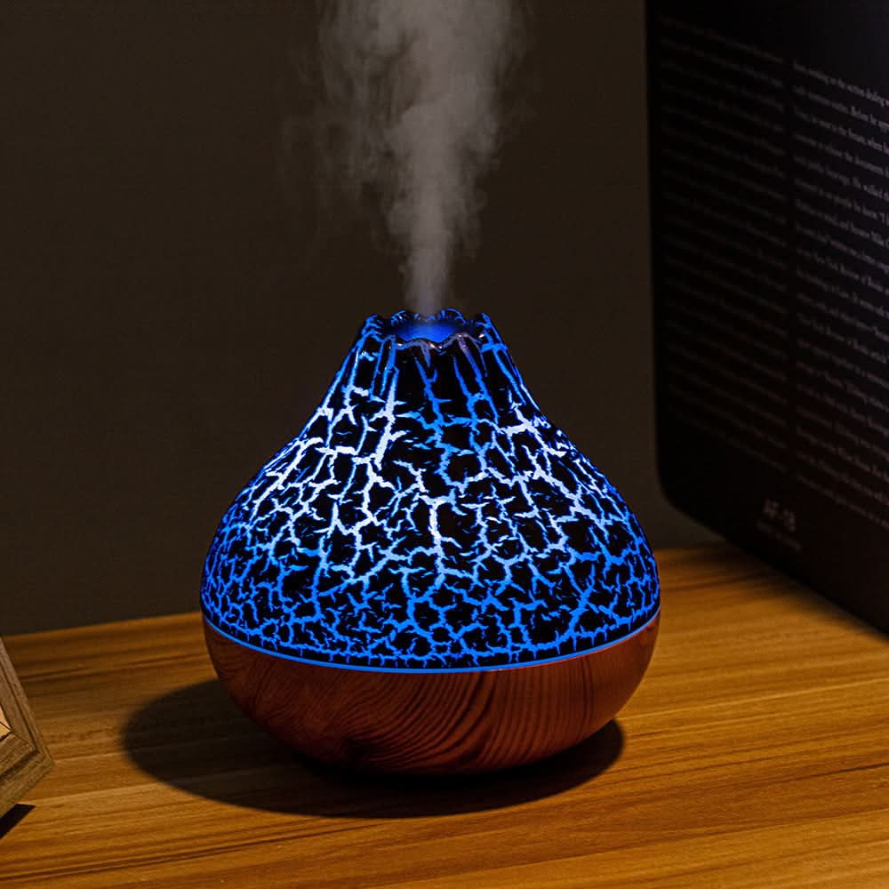 USB Volcano Flame Humidifier – Large Mist, Silent Ultrasonic