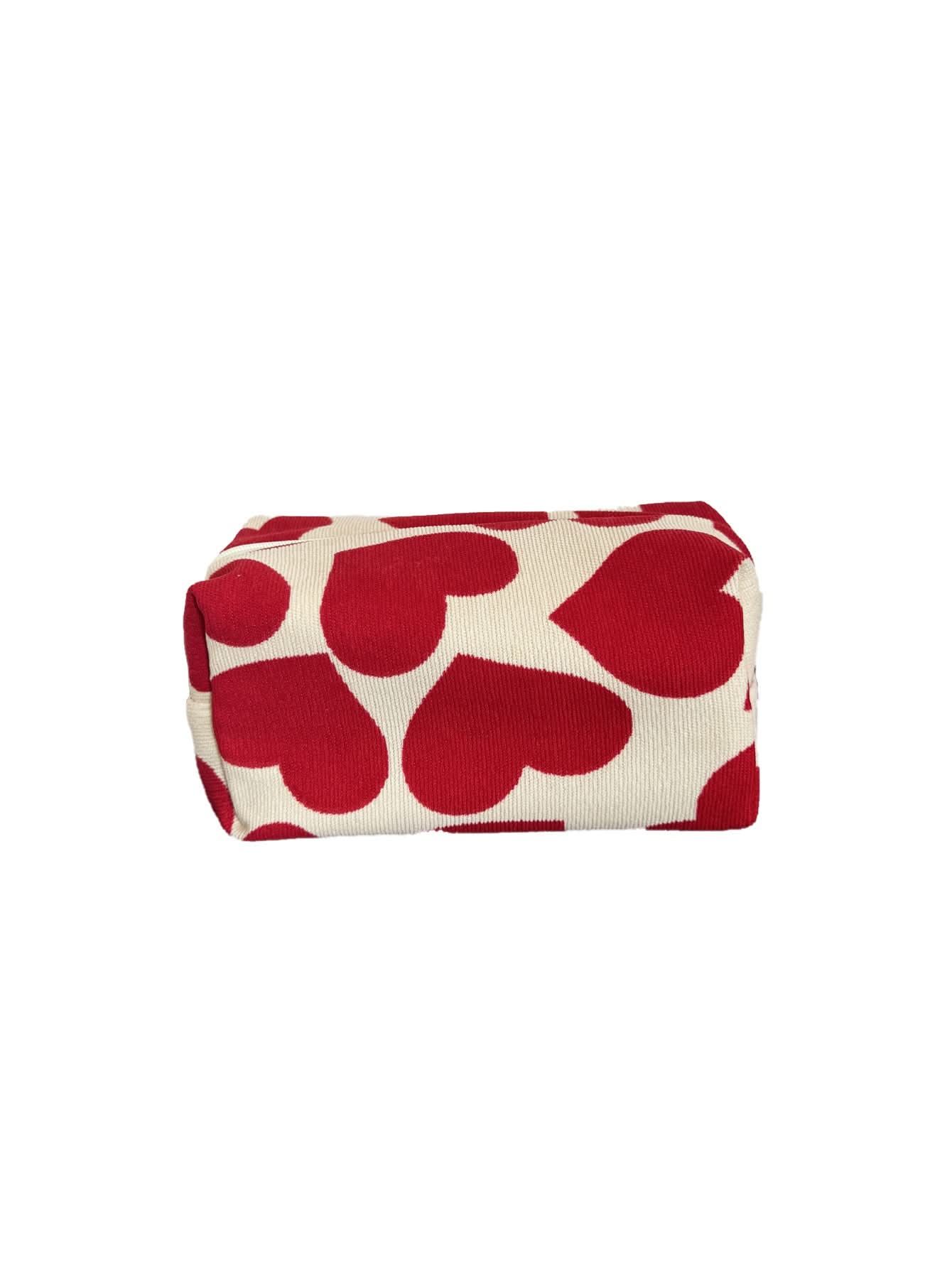 Corduroy Heart Pillow Cosmetic Bag – Cute Korean-Style Makeup Pouch