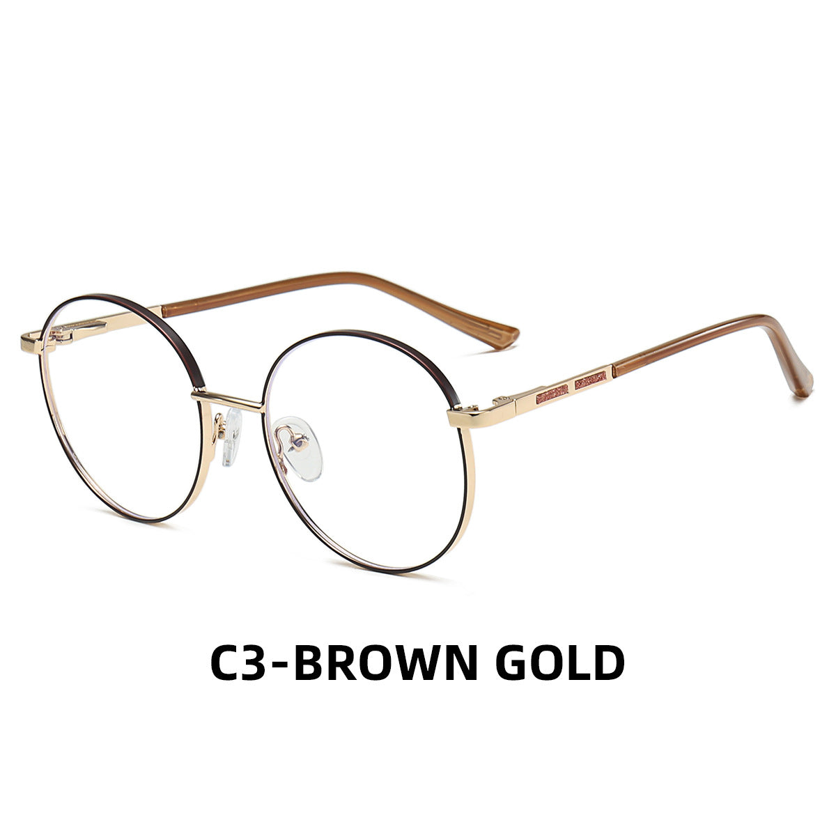 Ultra-Light Round Metal Blue Light Glasses for Women – Full Frame Computer Eyewear