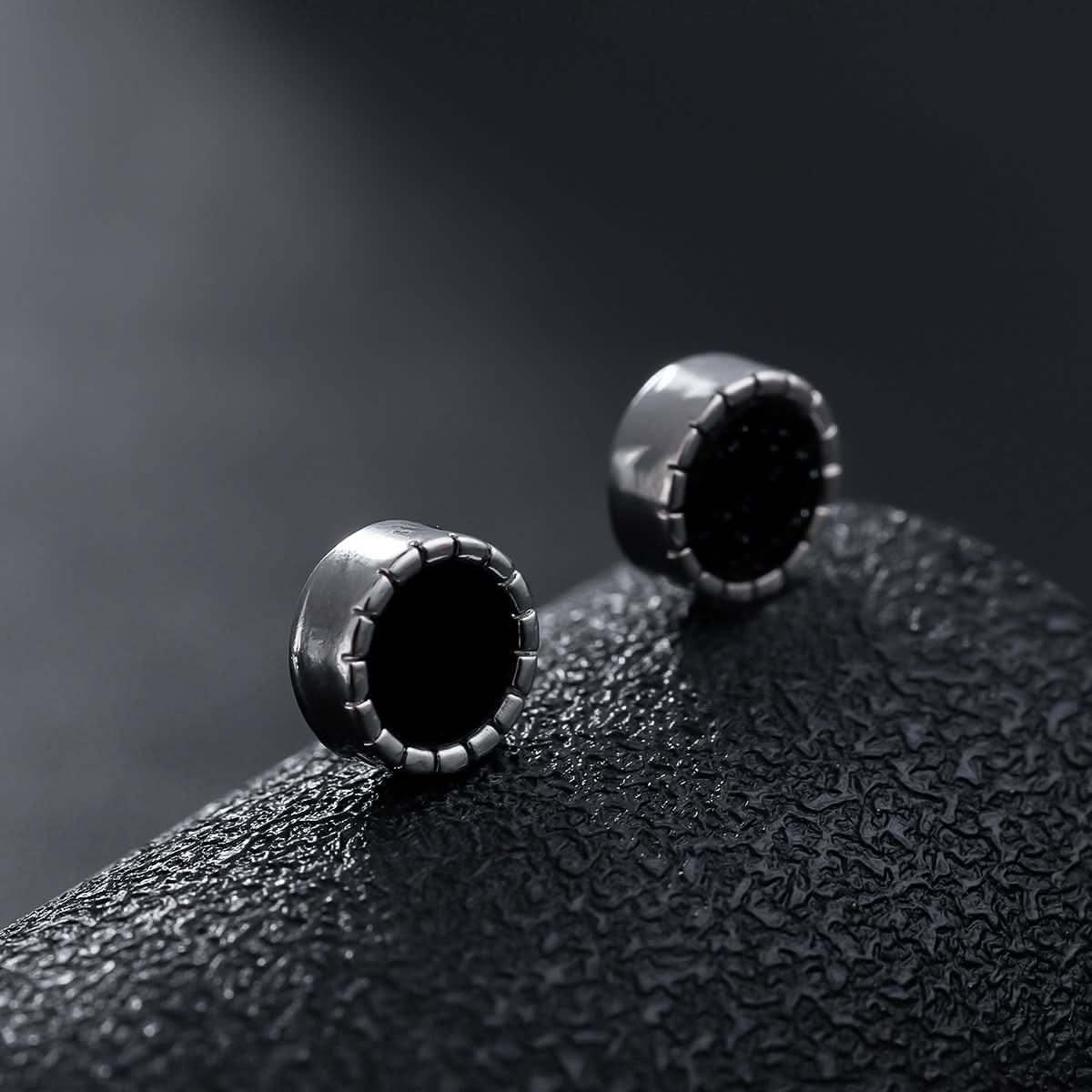 Men's Magnetic Black Onyx Ear Clips – No Piercing Hoop Earrings