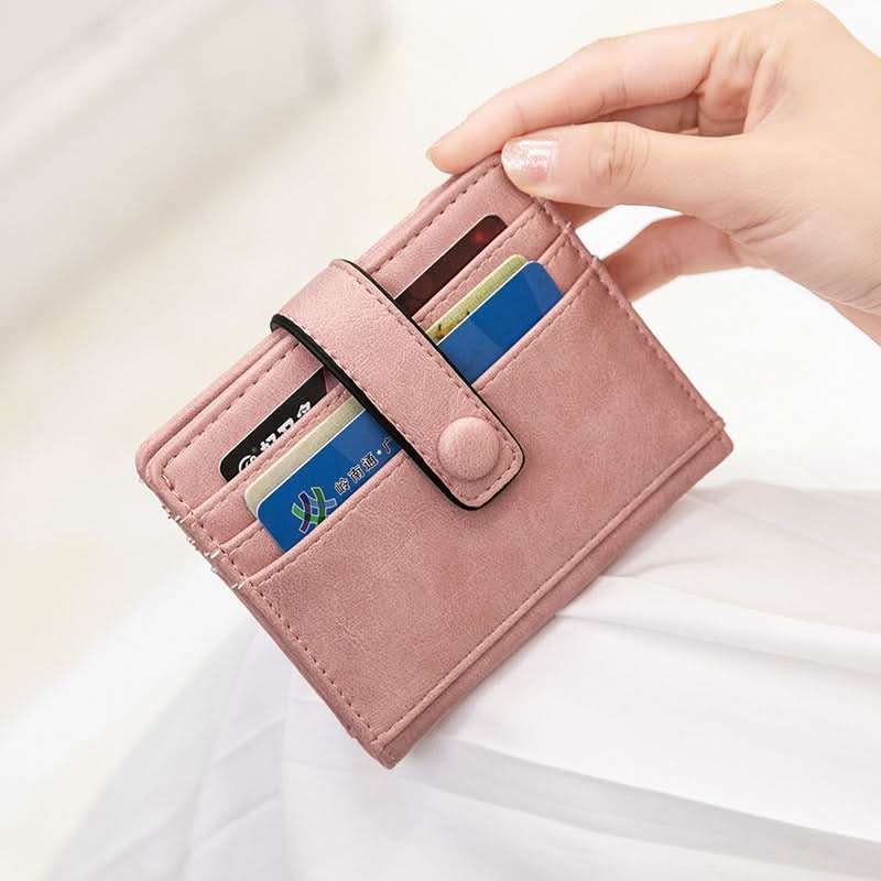 Women's PU Leather Card Holder – Multi-Slot Short Wallet