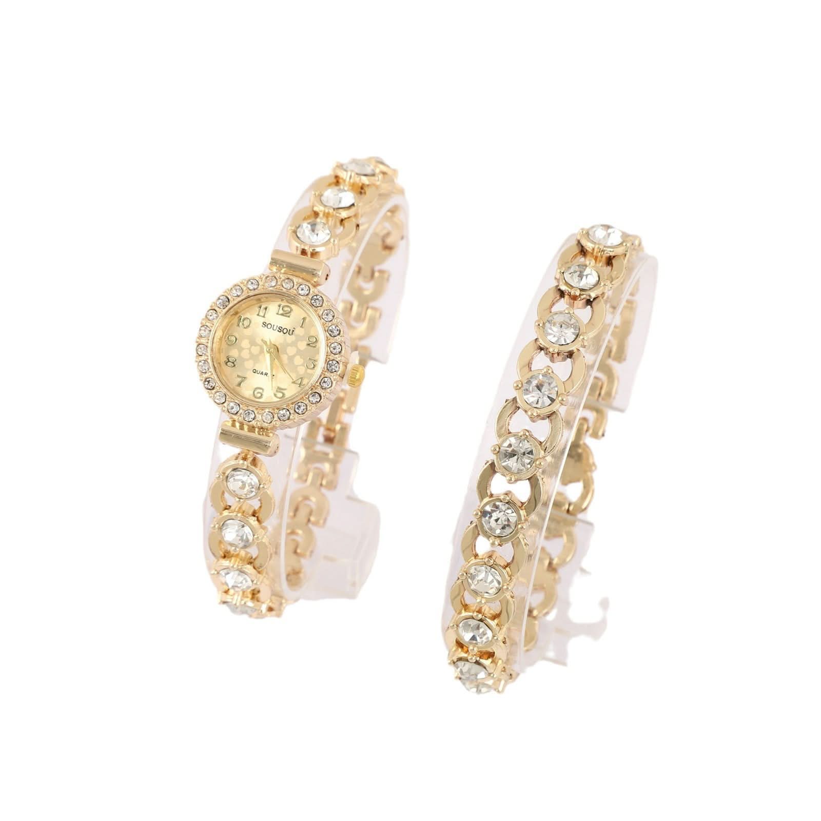 Luxury Women's Diamond Bracelet Watch – Elegant Quartz Watch