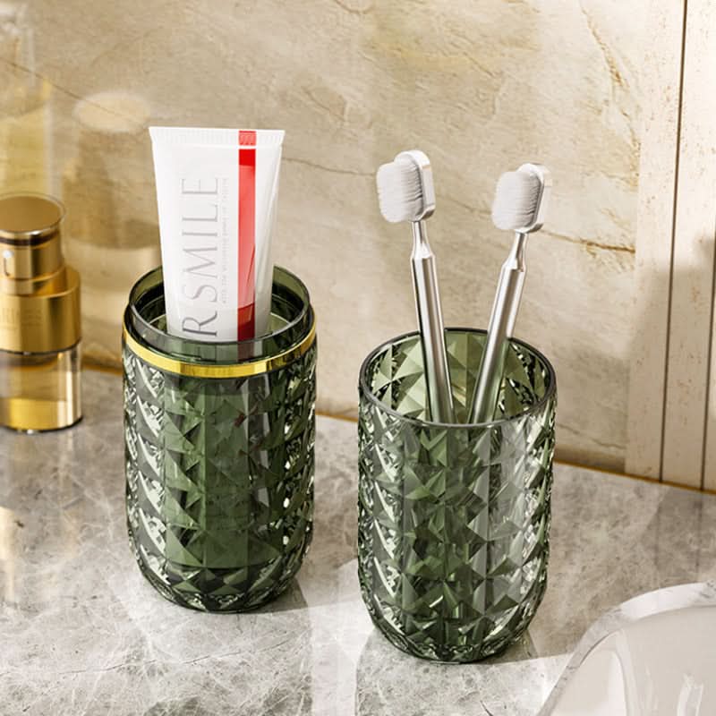 Double Mouthwash Cup Set – Toothbrush & Toothpaste Holder (201-300ml)