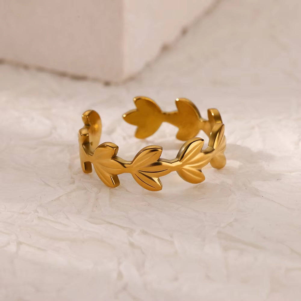 Adjustable Gold Stainless Steel Rings Set – Elegant Minimalist Combo (Set of 9)